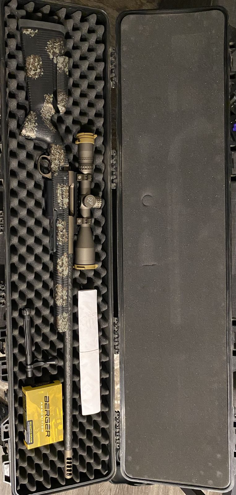 300 Norma Mag (Detail) — custom rifle in a protective hard case